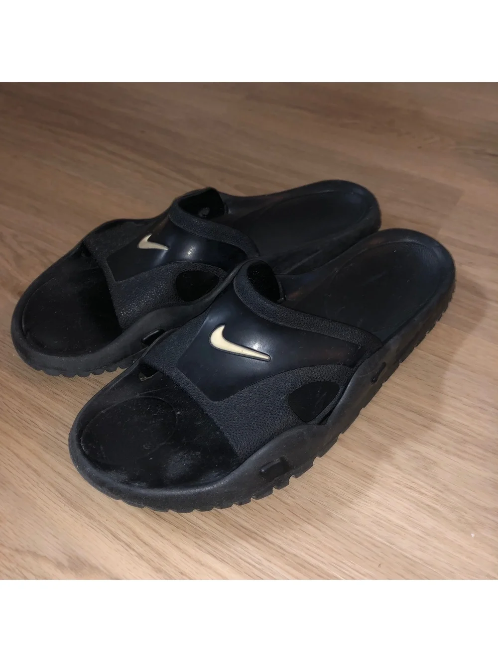 VINTAGE Y2K NIKE BLACK WHITE GETA SANDALS SLIDES MENS SIZE 13